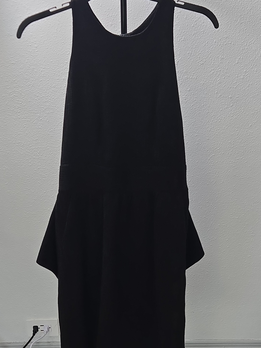BCBGeneration Black Sleeveless Pencil Dress with Peplum Detail